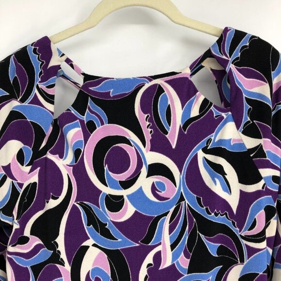Juicy Couture Purple Black Abstract Long sleeve Viscose Mini  Dress size S - Picture 12 of 16